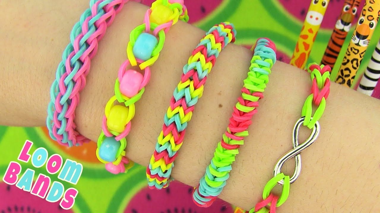 How To Make Loom Bands 5 Easy Rainbow Loom Bracelet Designs Without A Loom Rubber Band Bracelets YouTube How To Make Loom Bands 5 Easy Rainbow Loom Bracelet Designs Without A Loom Rubber Band Bracelets YouTube