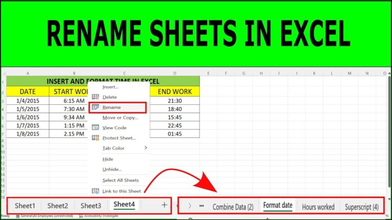 How To Rename Sheet In Excel How To Rename A Worksheet In Microsoft Excel YouTube