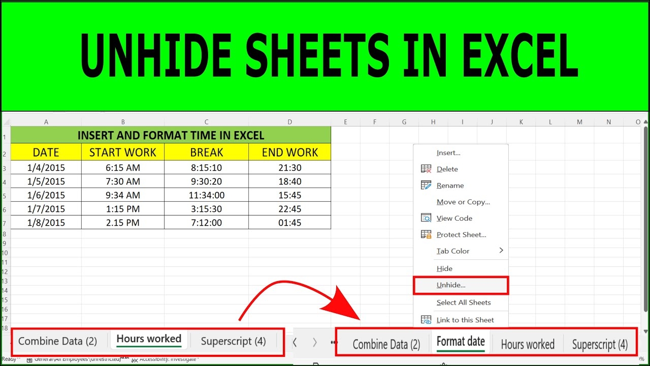 How To Unhide Sheets In Excel How To Unhide Worksheets In Excel YouTube How To Unhide Sheets In Excel How To Unhide Worksheets In Excel YouTube