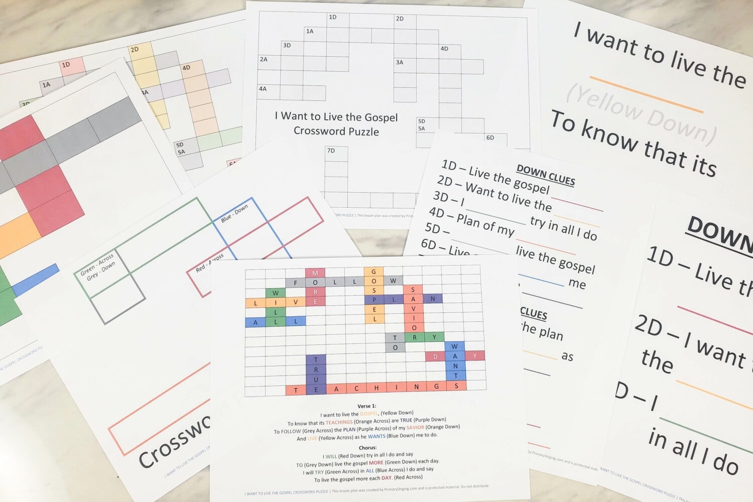 I Want To Live The Gospel Crossword Puzzle Primary Singing I Want To Live The Gospel Crossword Puzzle Primary Singing