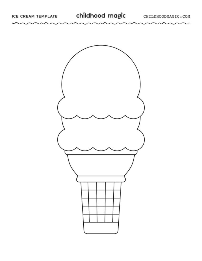 Ice Cream Template Free Printable Outline Childhood Magic