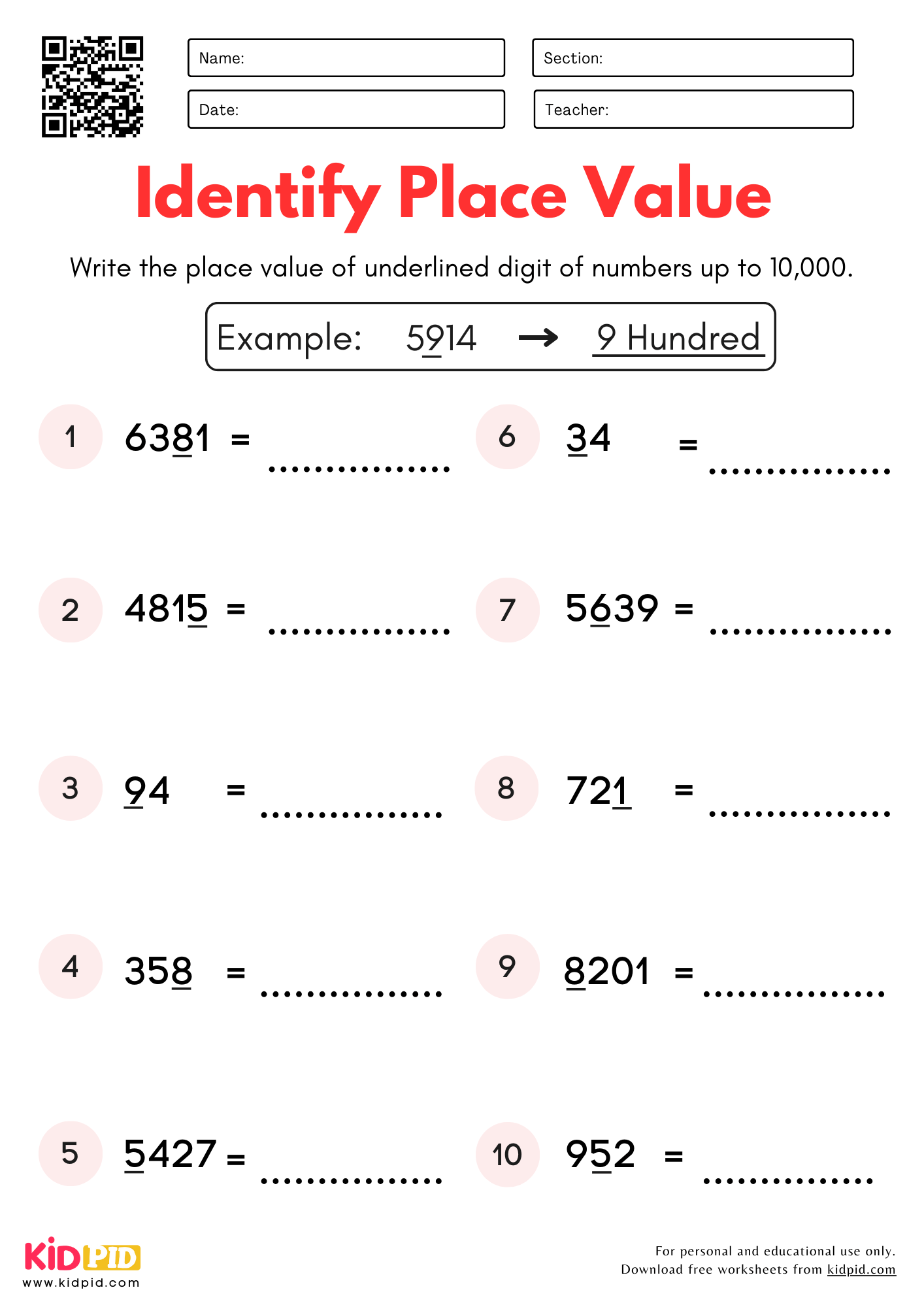 place and place value worksheets place and place value worksheets