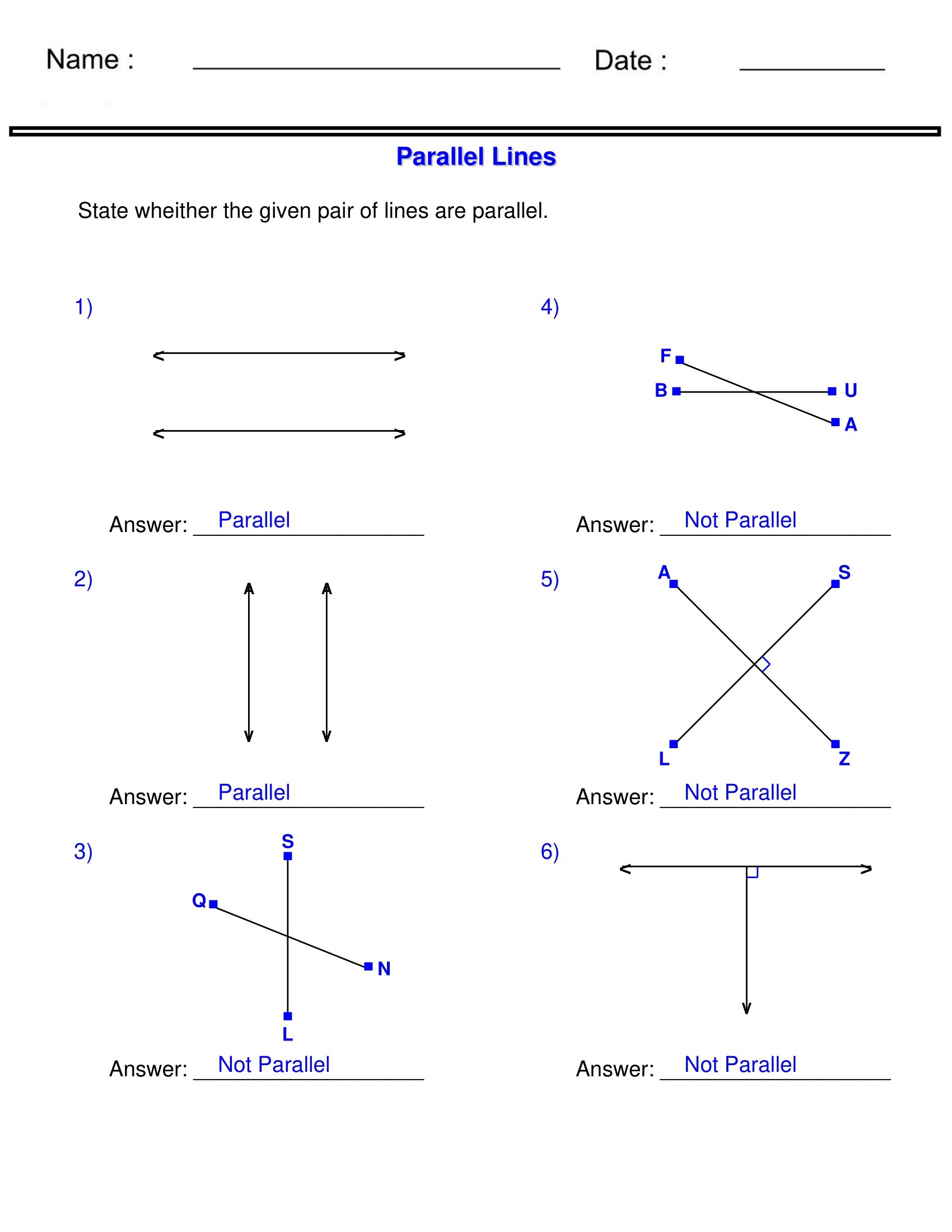 parallel & perpendicular lines worksheet parallel & perpendicular lines worksheet