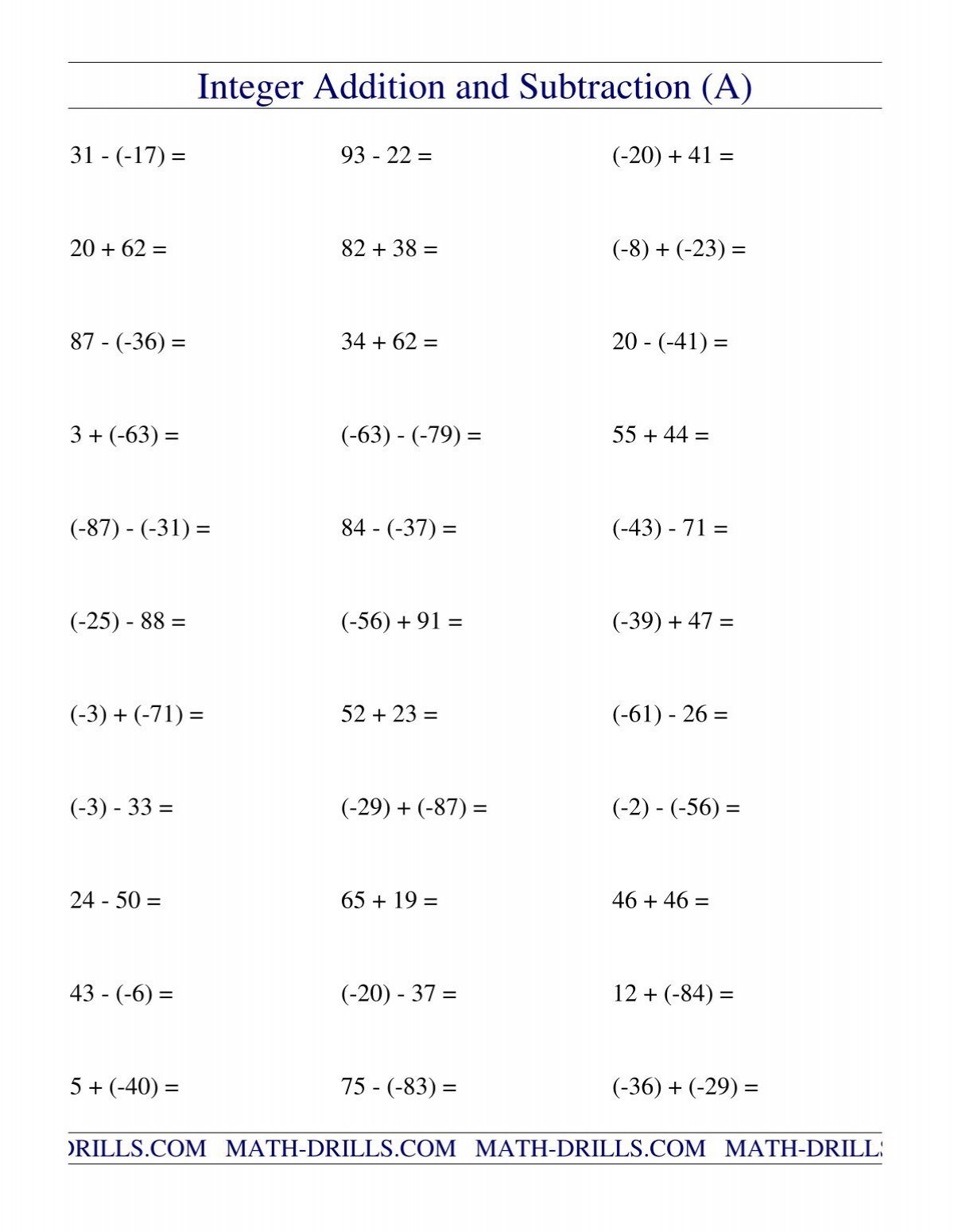 Integers Adding And Subtracting 2 pdf Mulholland Middle School Integers Adding And Subtracting 2 pdf Mulholland Middle School