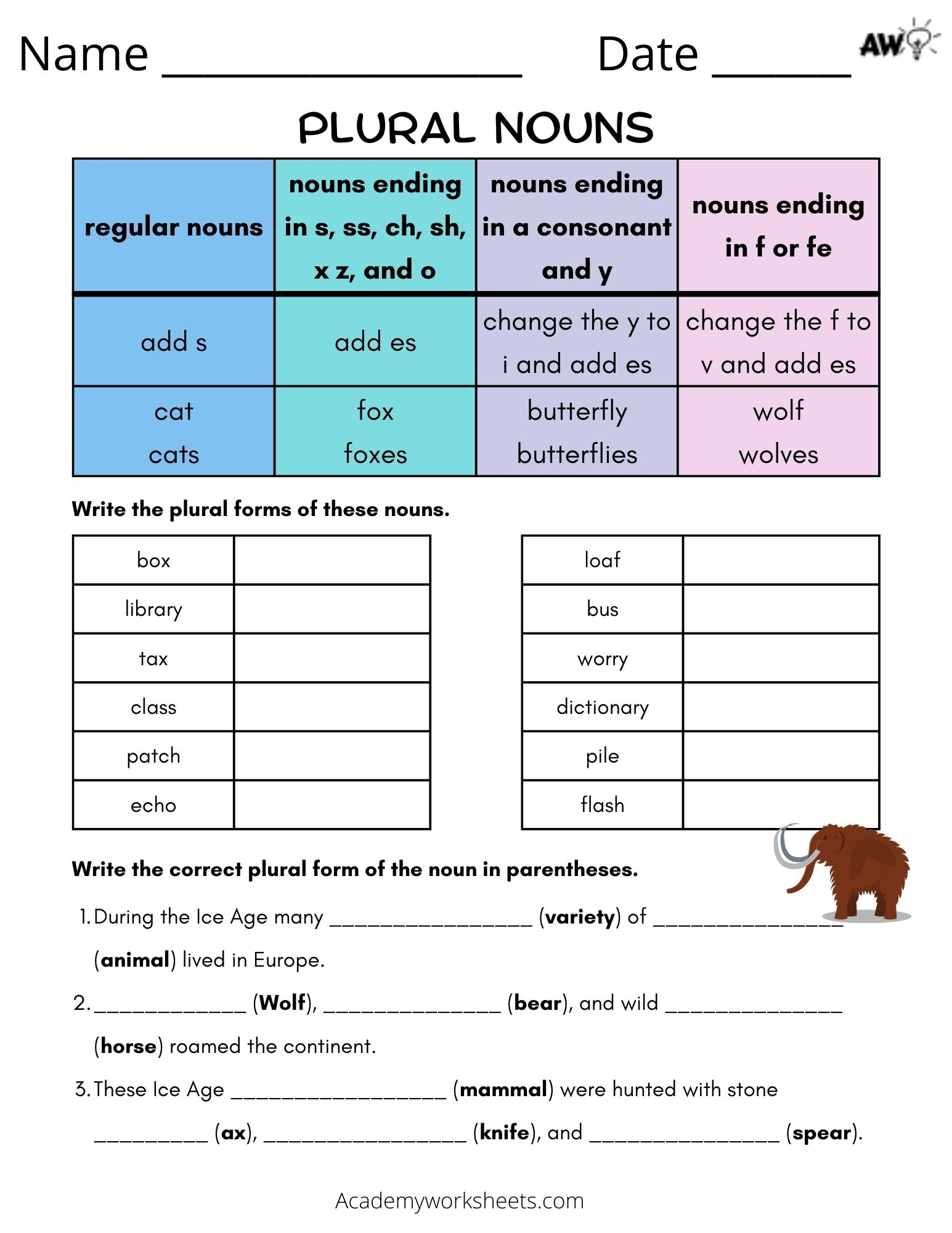 irregular plural nouns worksheet irregular plural nouns worksheet