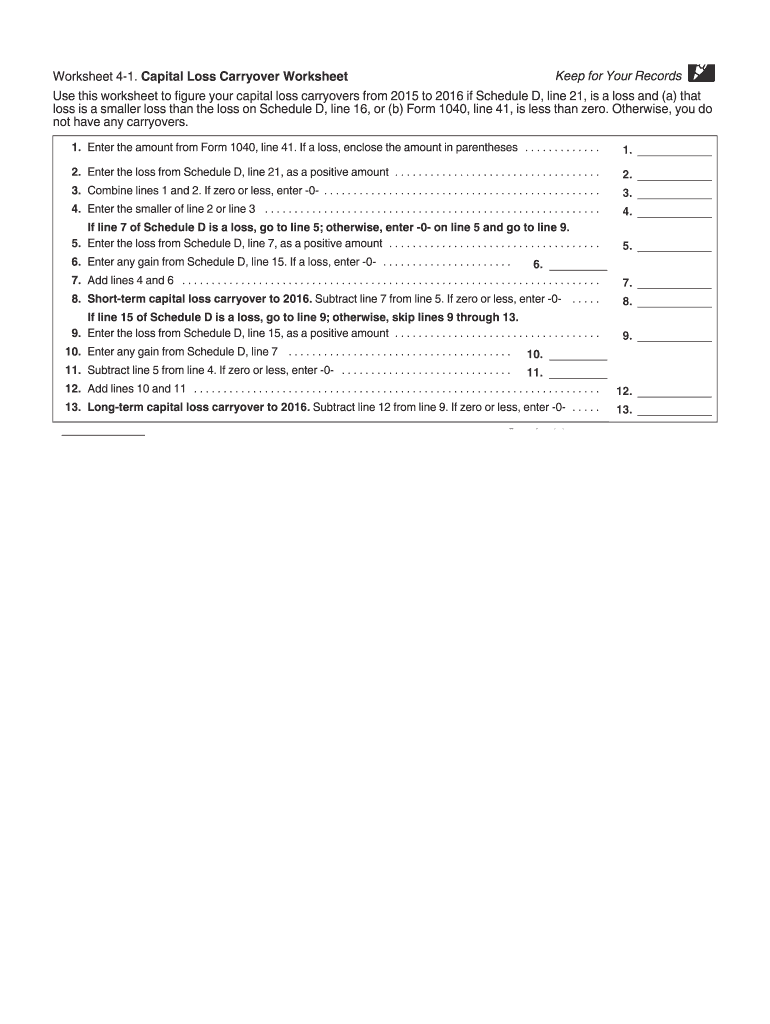 Irs Carryover Worksheet Fill Out Sign Online DocHub
