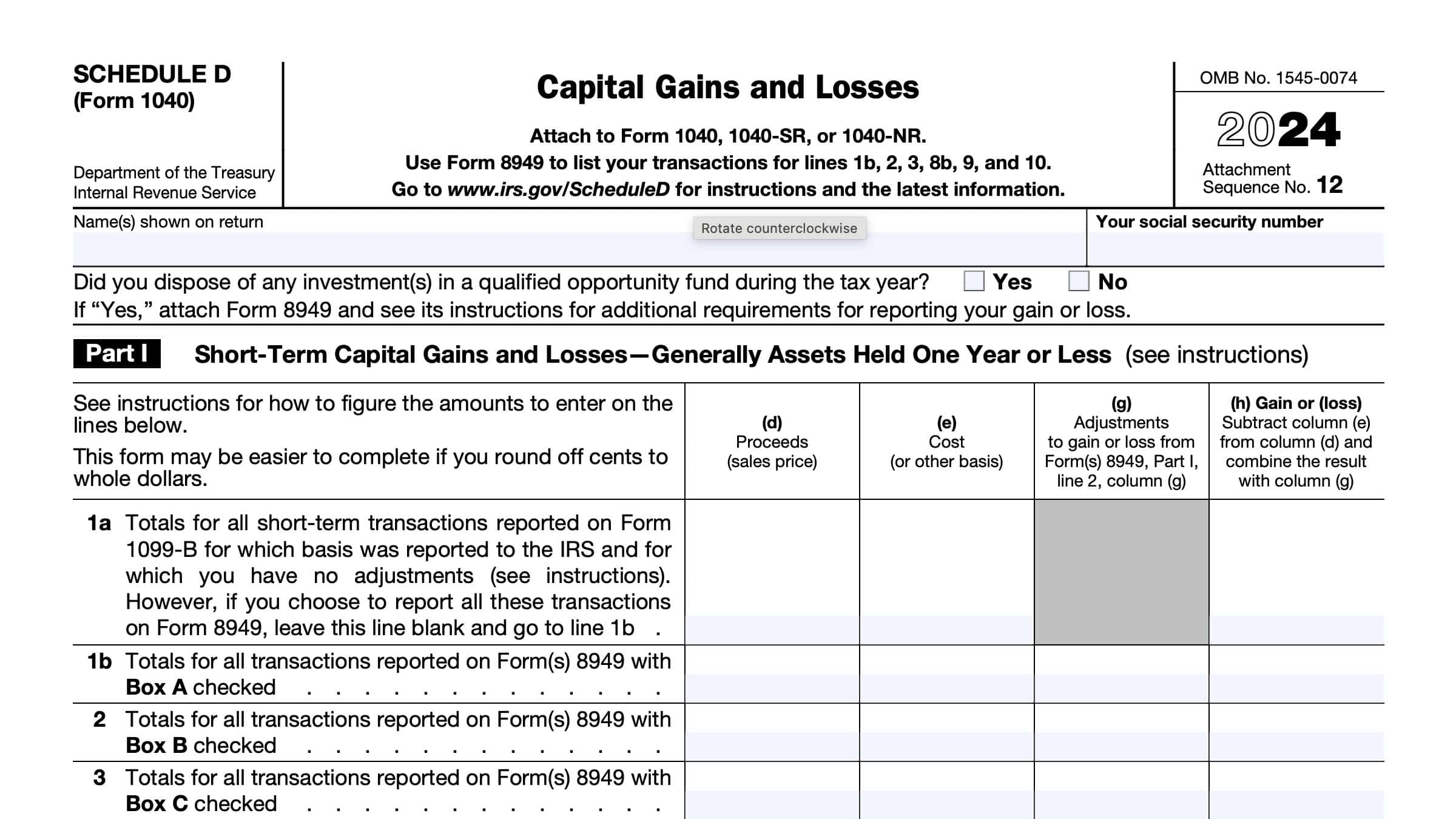 IRS Schedule D Instructions Capital Gains And Losses IRS Schedule D Instructions Capital Gains And Losses