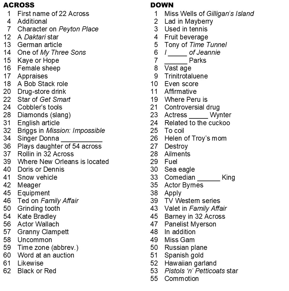 It s About TV Return Of The Crossword Puzzle It s About TV Return Of The Crossword Puzzle