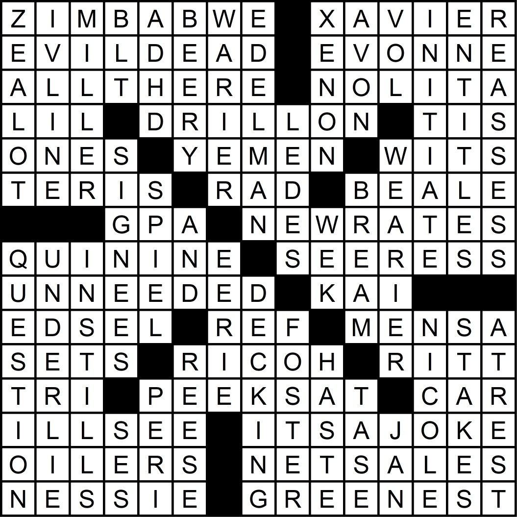 January 2021 Matt Gaffney s Weekly Crossword Contest January 2021 Matt Gaffney s Weekly Crossword Contest