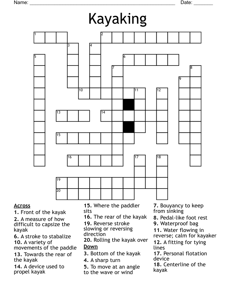 Kayak Word Search WordMint Kayak Word Search WordMint