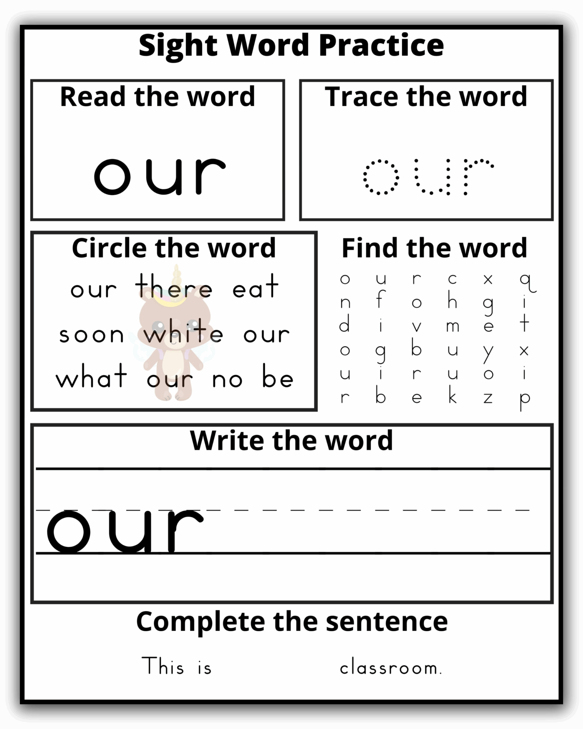kindergarten sight word practice worksheets kindergarten sight word practice worksheets