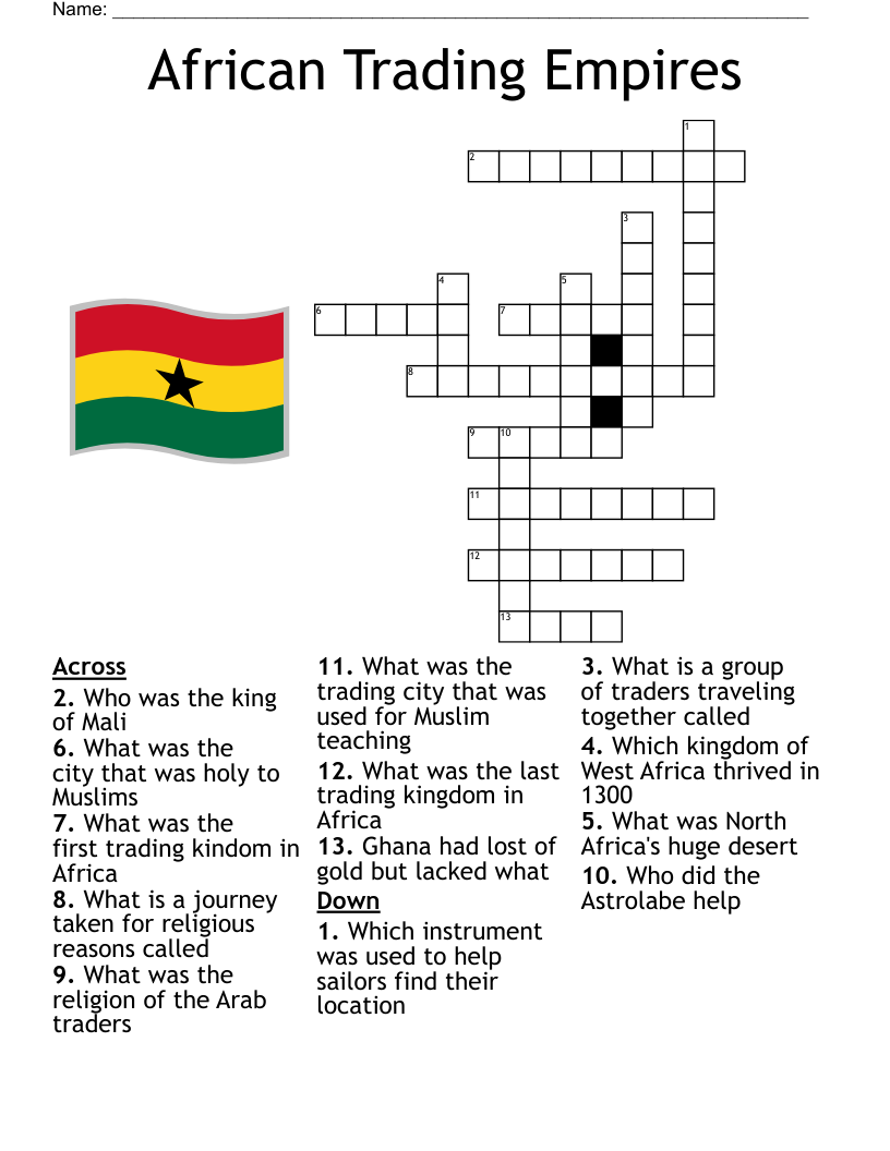 Kingdom Of Ghana Crossword WordMint