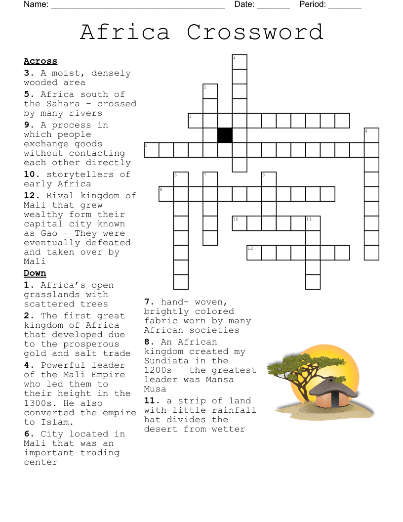 Kingdom Of Ghana Crossword WordMint