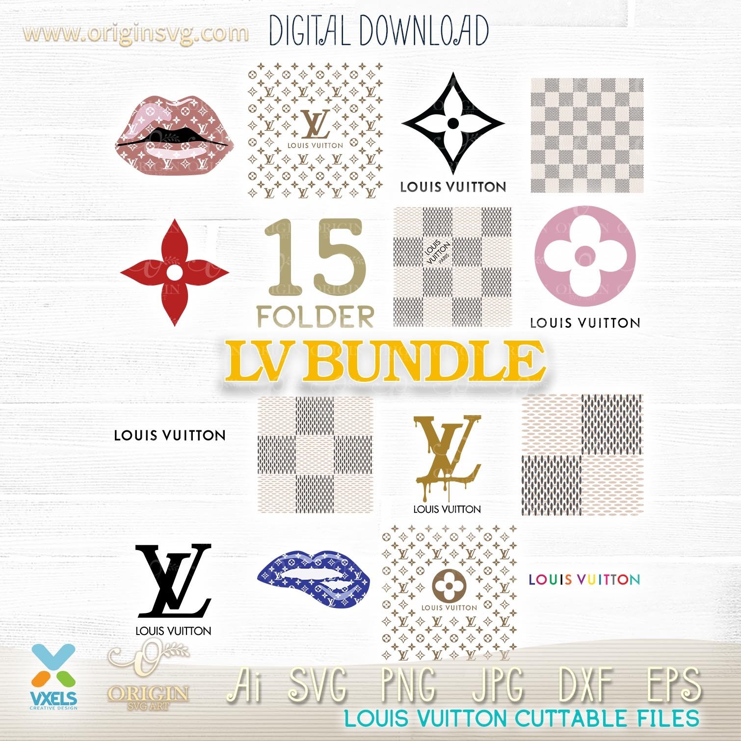 L And V Bundle Svg With Layered Checkered Pattern And Seamless Luxury LV Brand Logo Origin SVG Art L And V Bundle Svg With Layered Checkered Pattern And Seamless Luxury LV Brand Logo Origin SVG Art