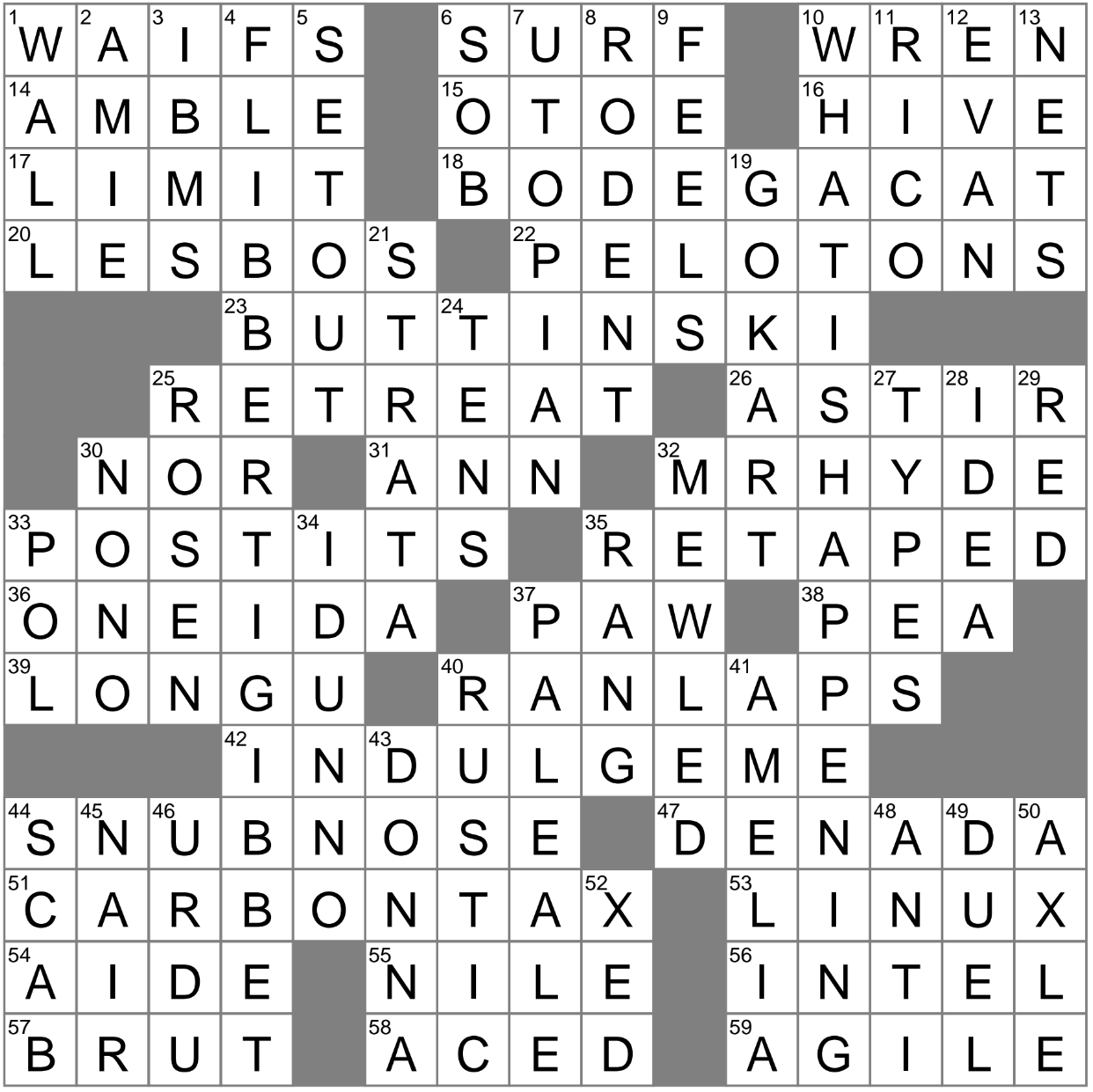 LA Times Crossword 15 Jul 23 Saturday LAXCrossword