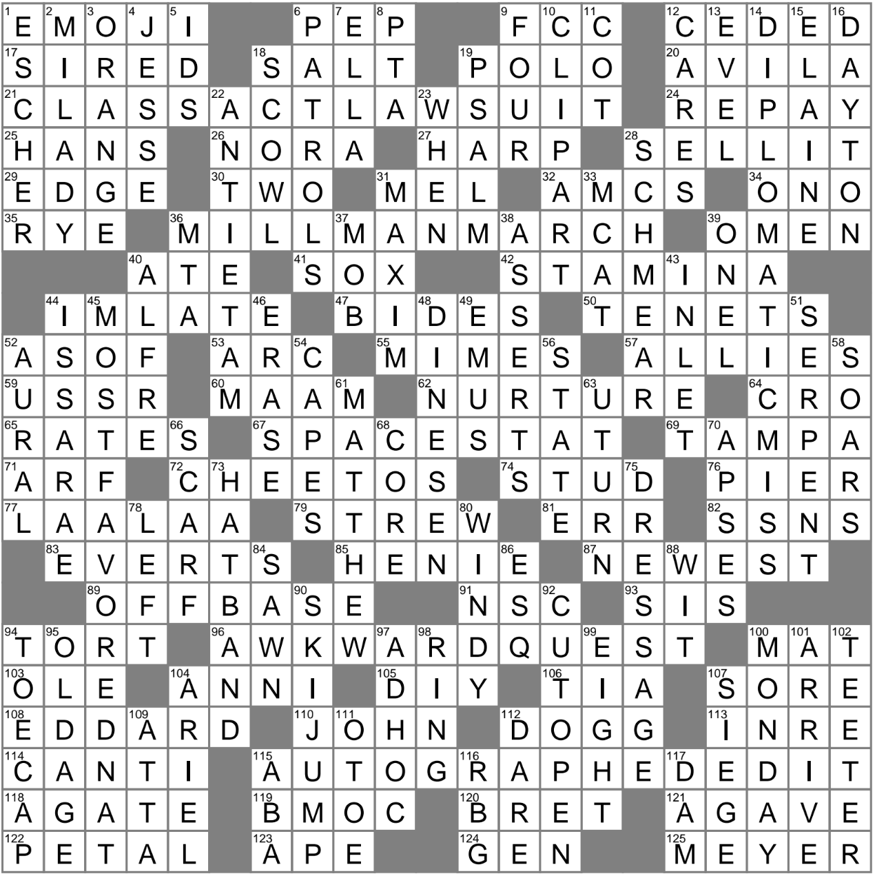 first year law student crossword clue