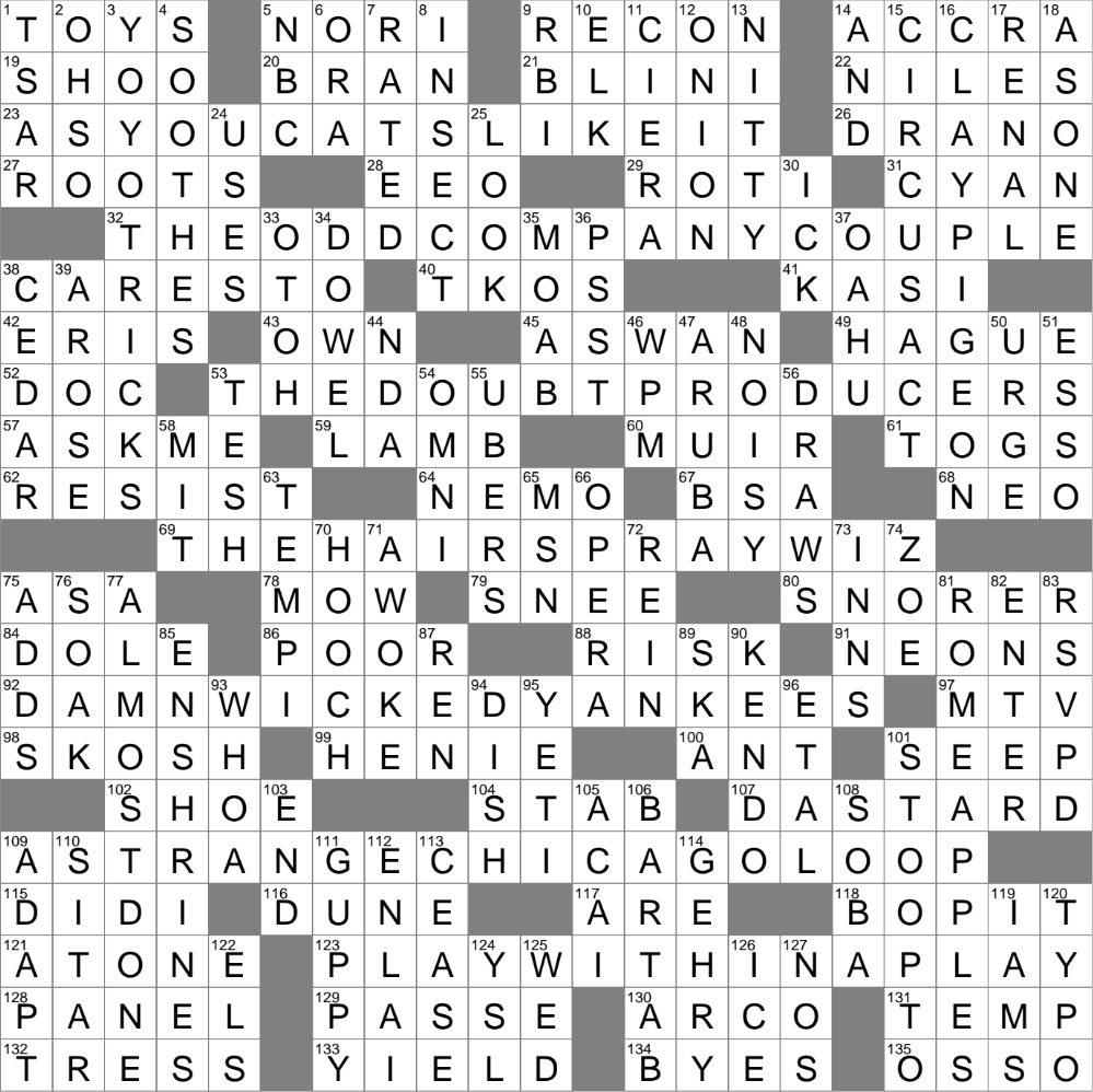LA Times Crossword 21 Jan 24 Sunday LAXCrossword LA Times Crossword 21 Jan 24 Sunday LAXCrossword