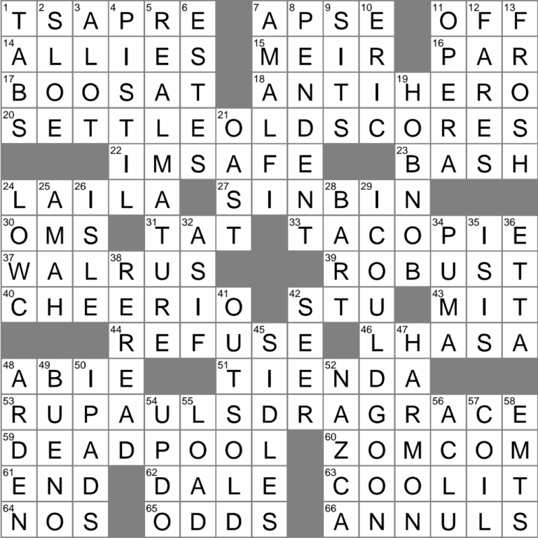 LA Times Crossword 28 Dec 24 Saturday LAXCrossword