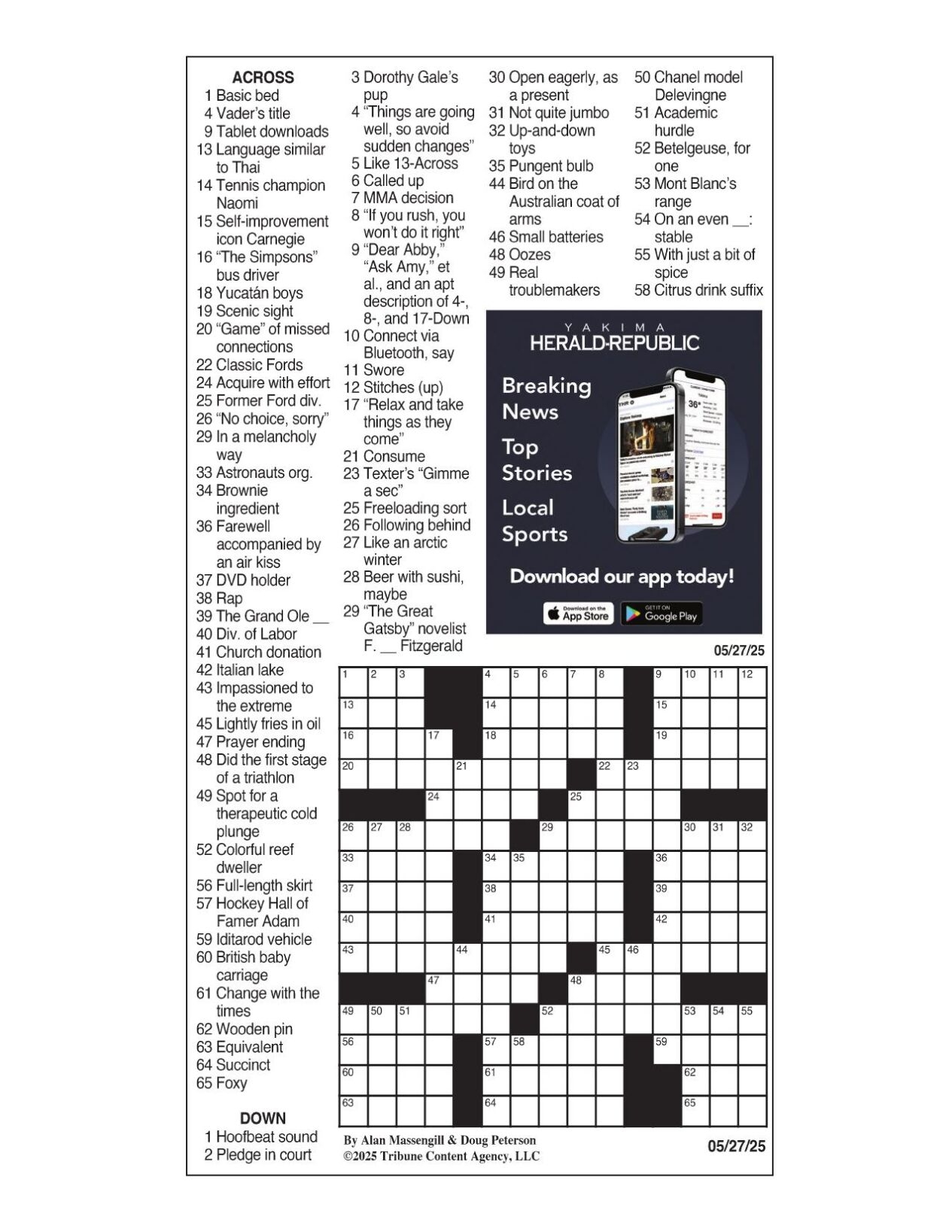LA Times Crossword May 27 2025 Crosswords Yakimaherald LA Times Crossword May 27 2025 Crosswords Yakimaherald