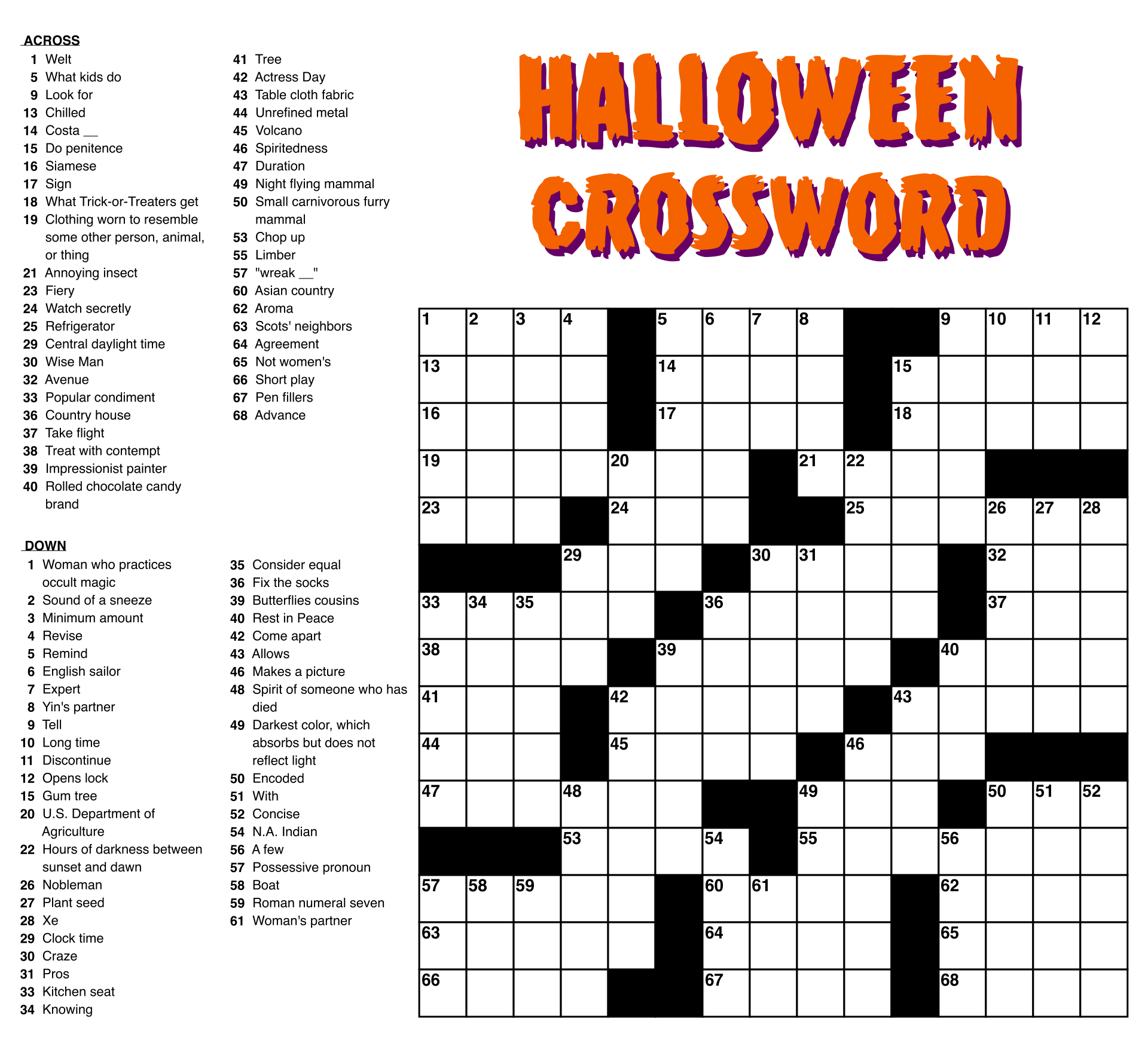 Large Print Easy Crossword Puzzles 10 Free PDF Printables Worksheets Library Large Print Easy Crossword Puzzles 10 Free PDF Printables Worksheets Library