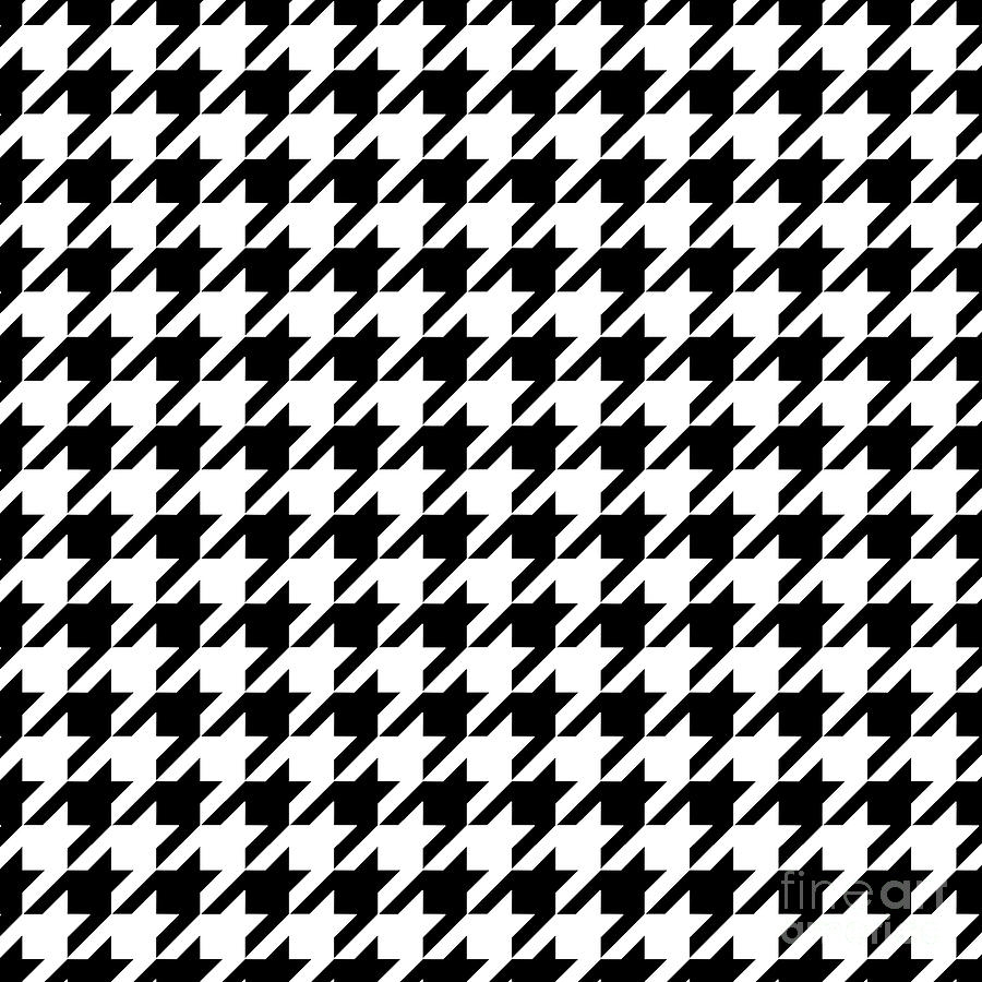 Large Traditional Black And White Houndstooth Big Geometric Pattern By Tina Lavoie Large Traditional Black And White Houndstooth Big Geometric Pattern By Tina Lavoie
