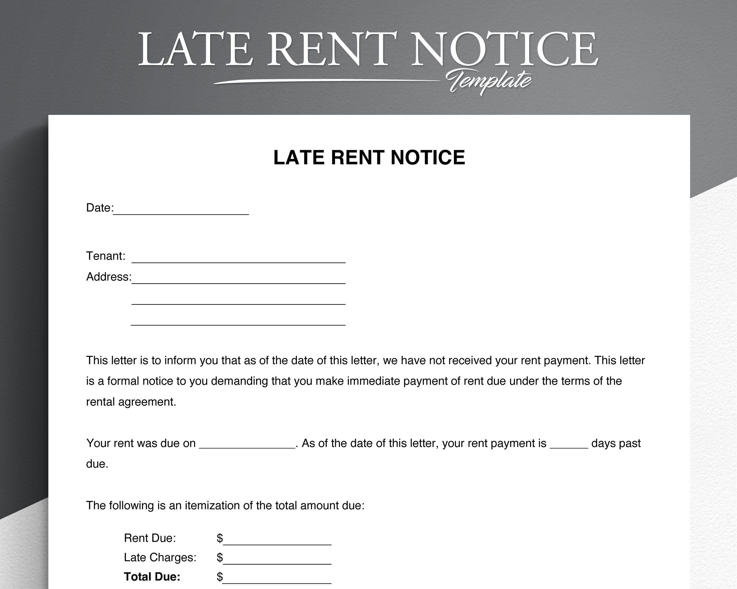 free printable late rent notice template free printable late rent notice template