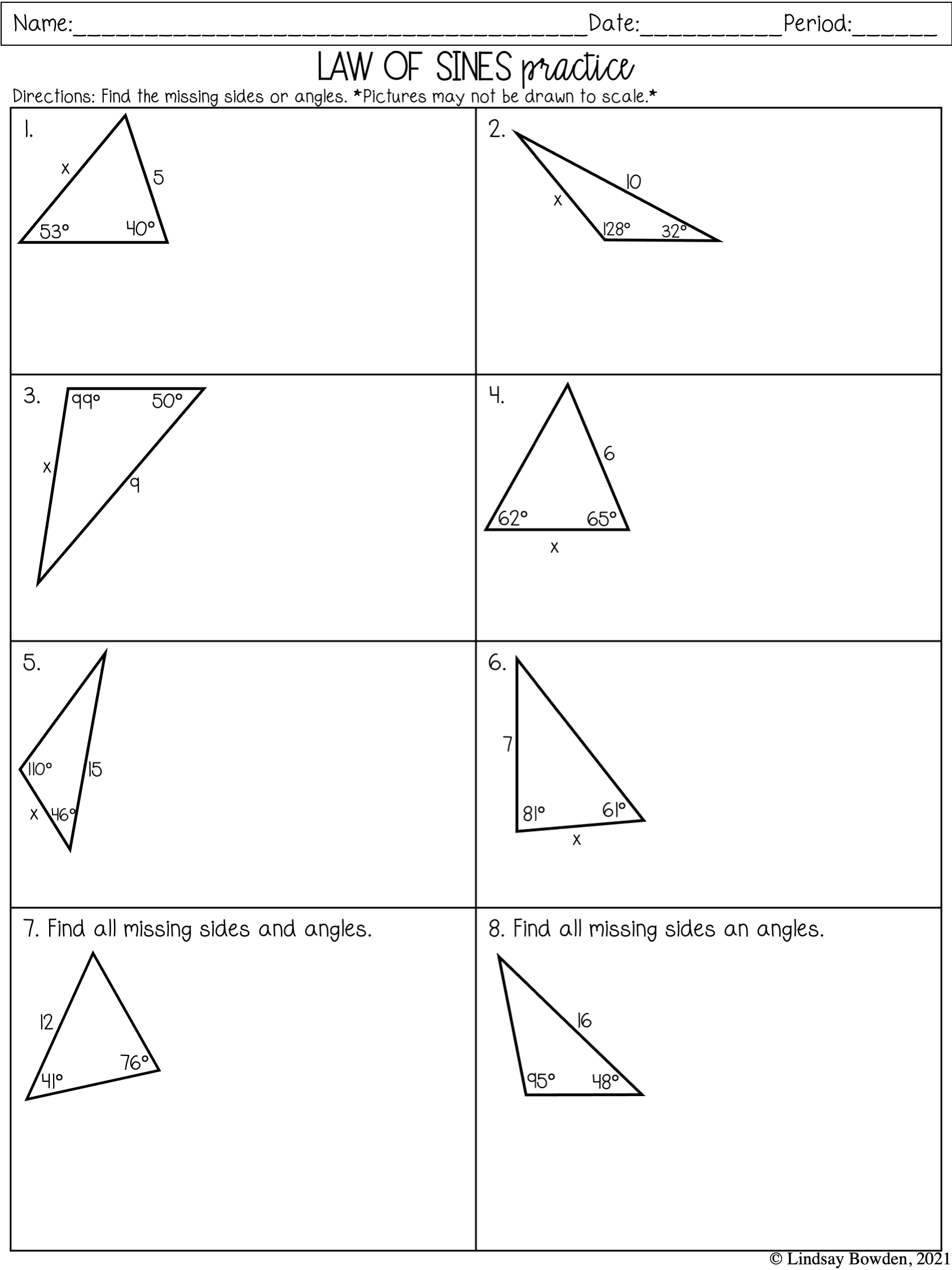 Law Of Sines And Cosines Notes And Worksheets Lindsay Bowden Worksheets Library Law Of Sines And Cosines Notes And Worksheets Lindsay Bowden Worksheets Library