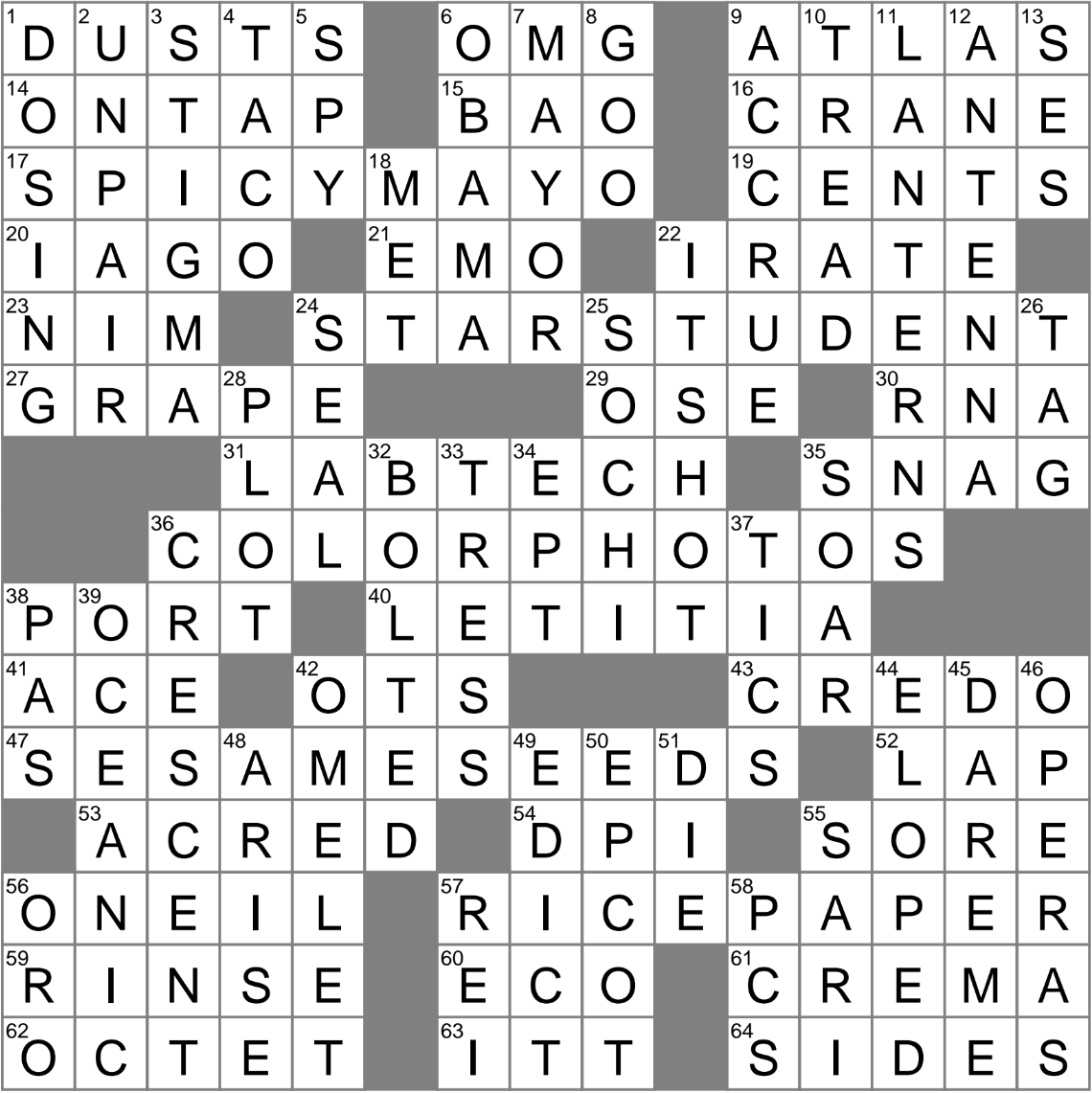 LAXCrossword Answers To The Los Angeles Times Crossword