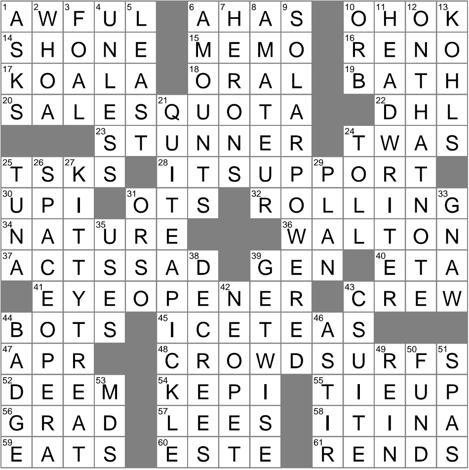 Lead Role In A TV Show Crossword Clue Archives LAXCrossword Lead Role In A TV Show Crossword Clue Archives LAXCrossword