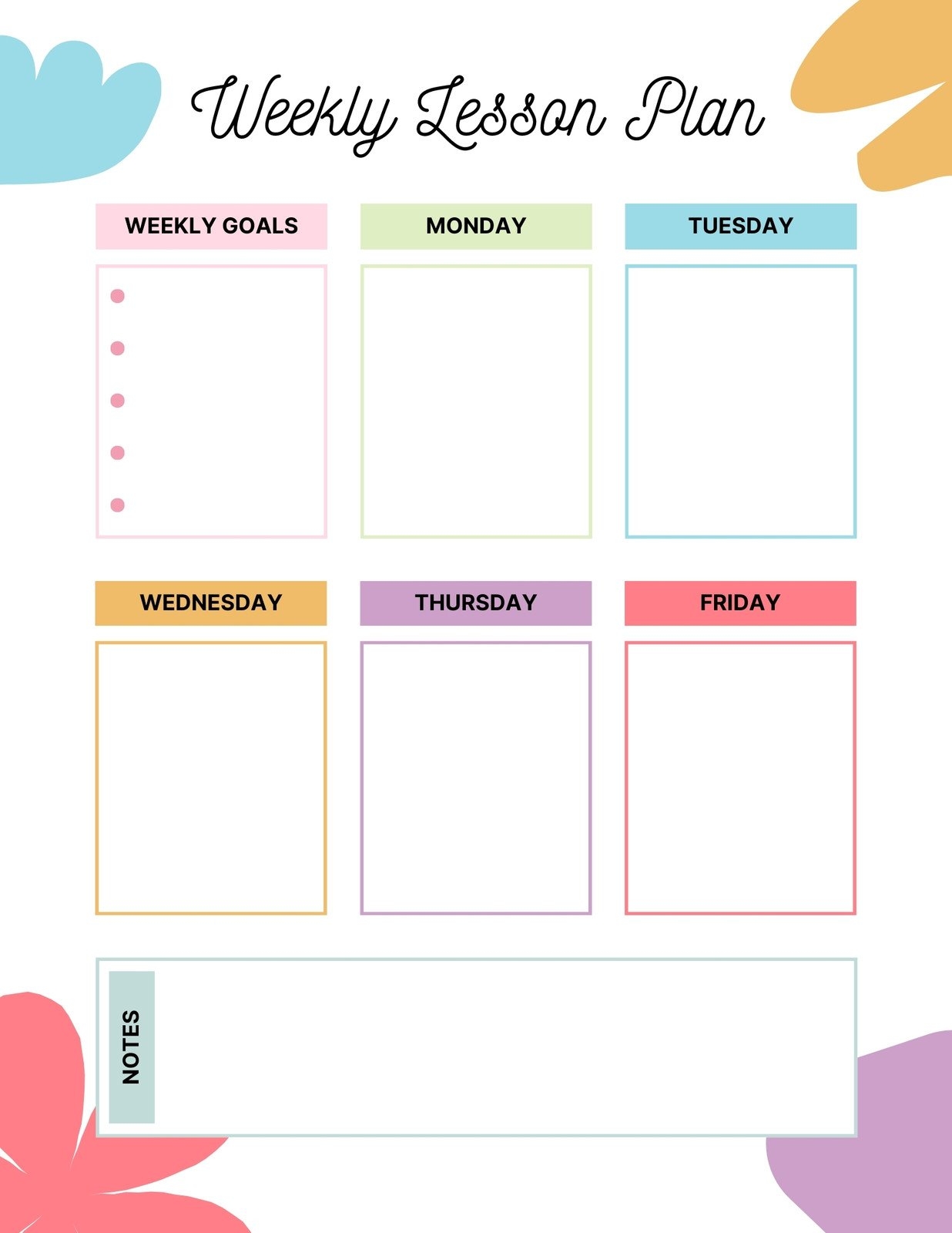 free printable lesson plan template free printable lesson plan template