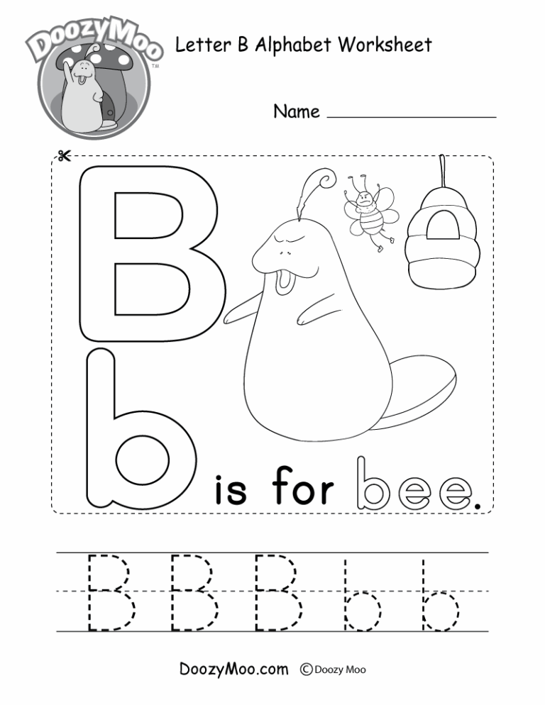 Letter B Alphabet Activity Worksheet Doozy Moo