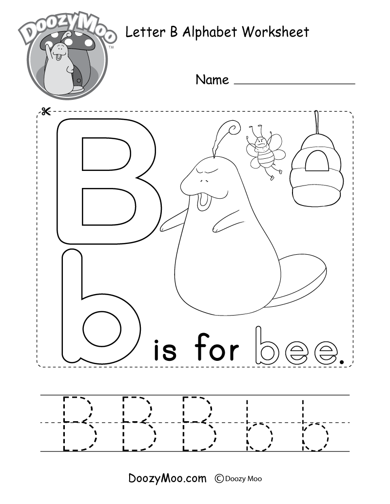 Letter B Alphabet Activity Worksheet Doozy Moo Letter B Alphabet Activity Worksheet Doozy Moo