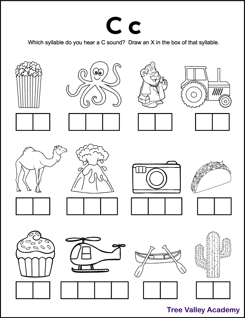 Letter C Sound Worksheets Tree Valley Academy Letter C Sound Worksheets Tree Valley Academy