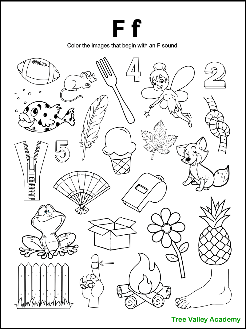 Letter F Sound Worksheets Tree Valley Academy Letter F Sound Worksheets Tree Valley Academy