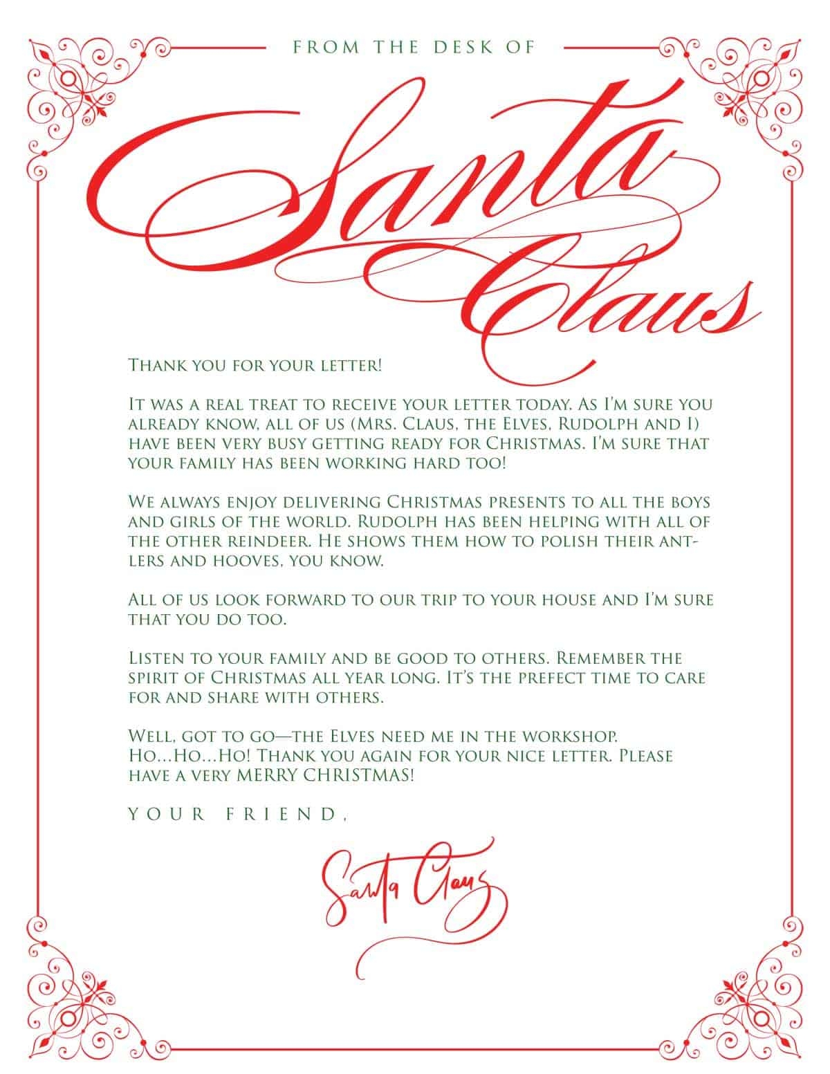 letter from santa free printable template