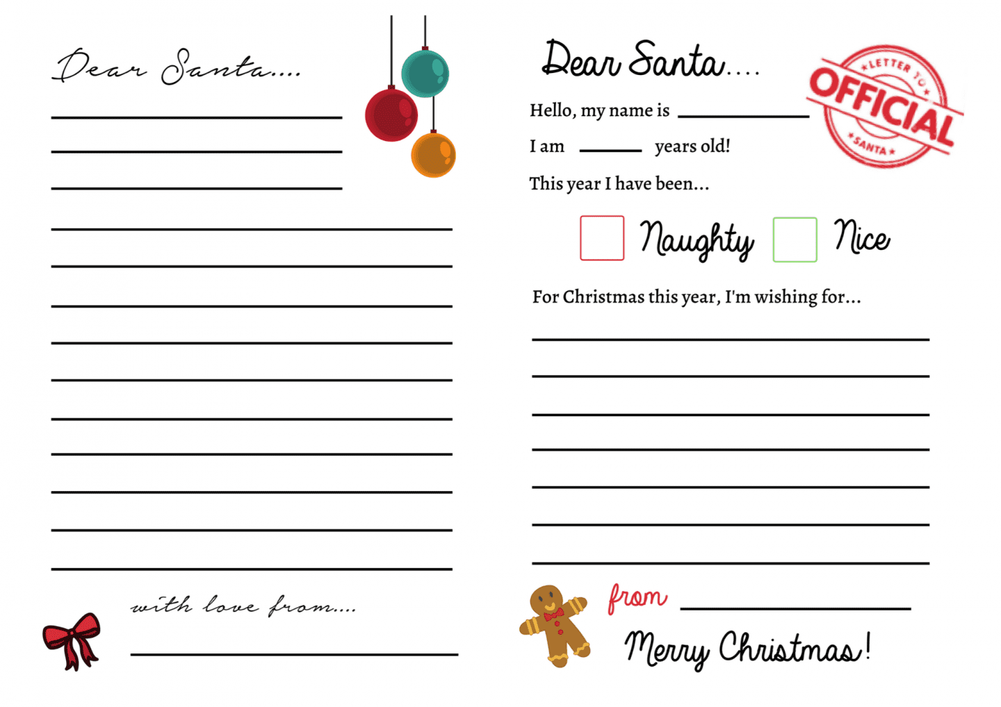 free printable letter to santa templates free printable letter to santa templates