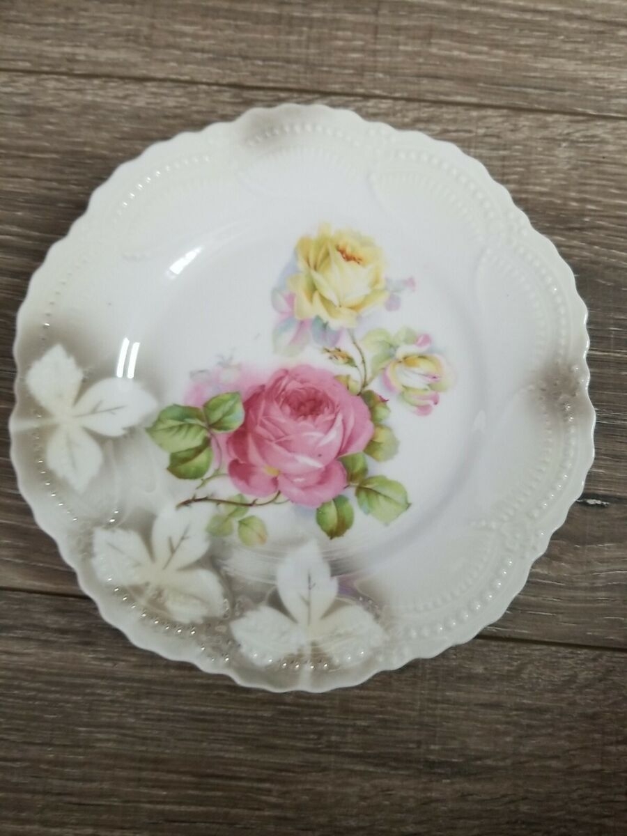 Leuchtenburg Germany Porcelain China 7 5 Dessert Plate Roses Floral EBay