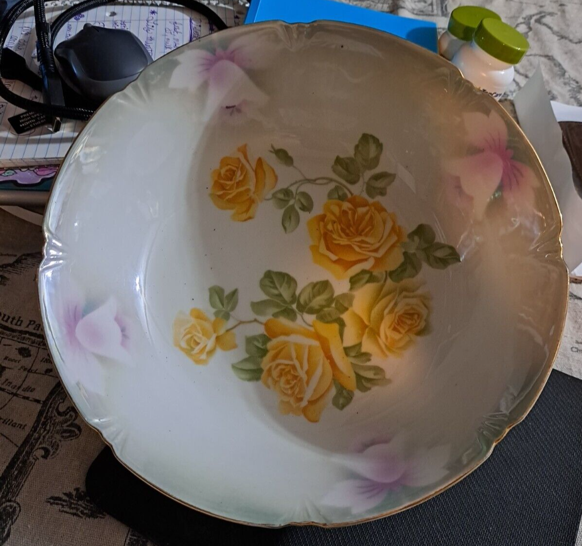 Leuchtenburg Porcelain Bowl Rose Pattern Made In Germany Vintage 10 Diameter EBay