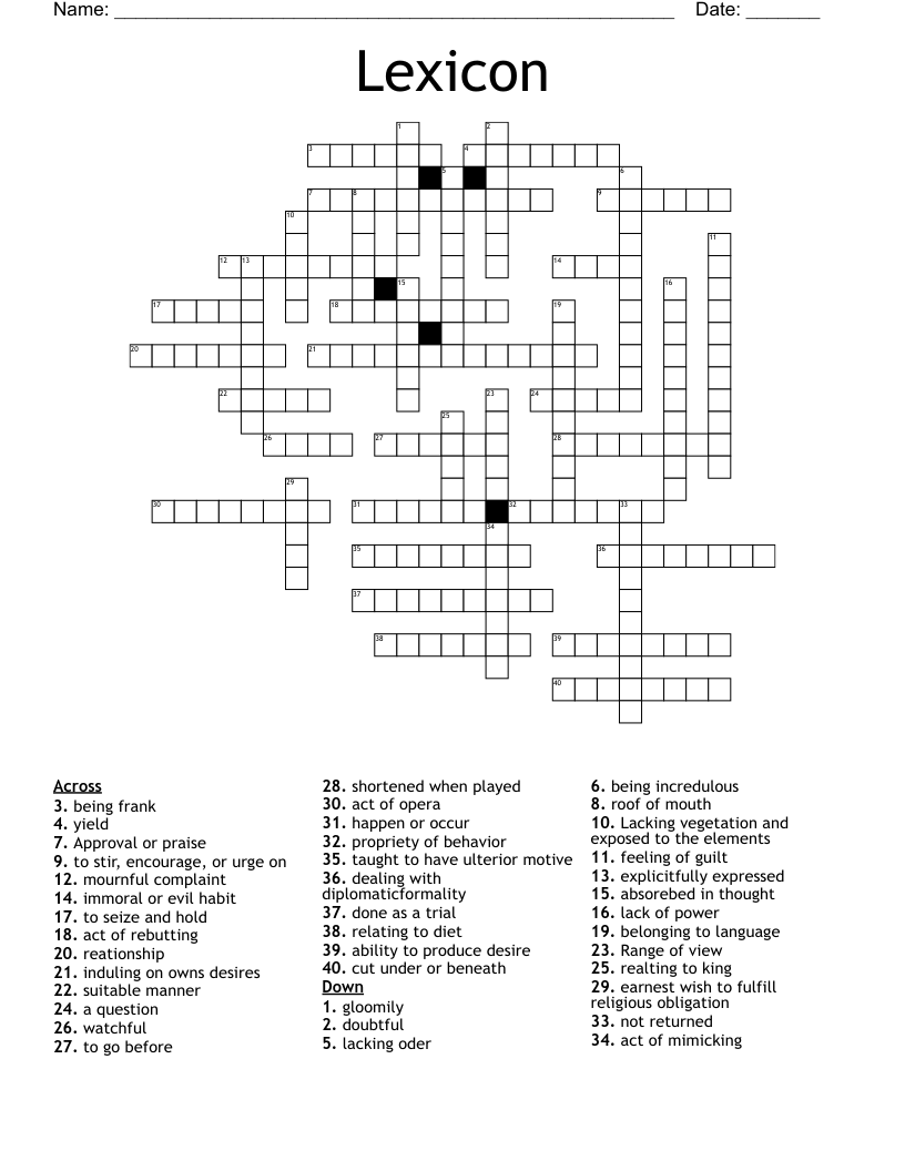 Lexicon Crossword WordMint
