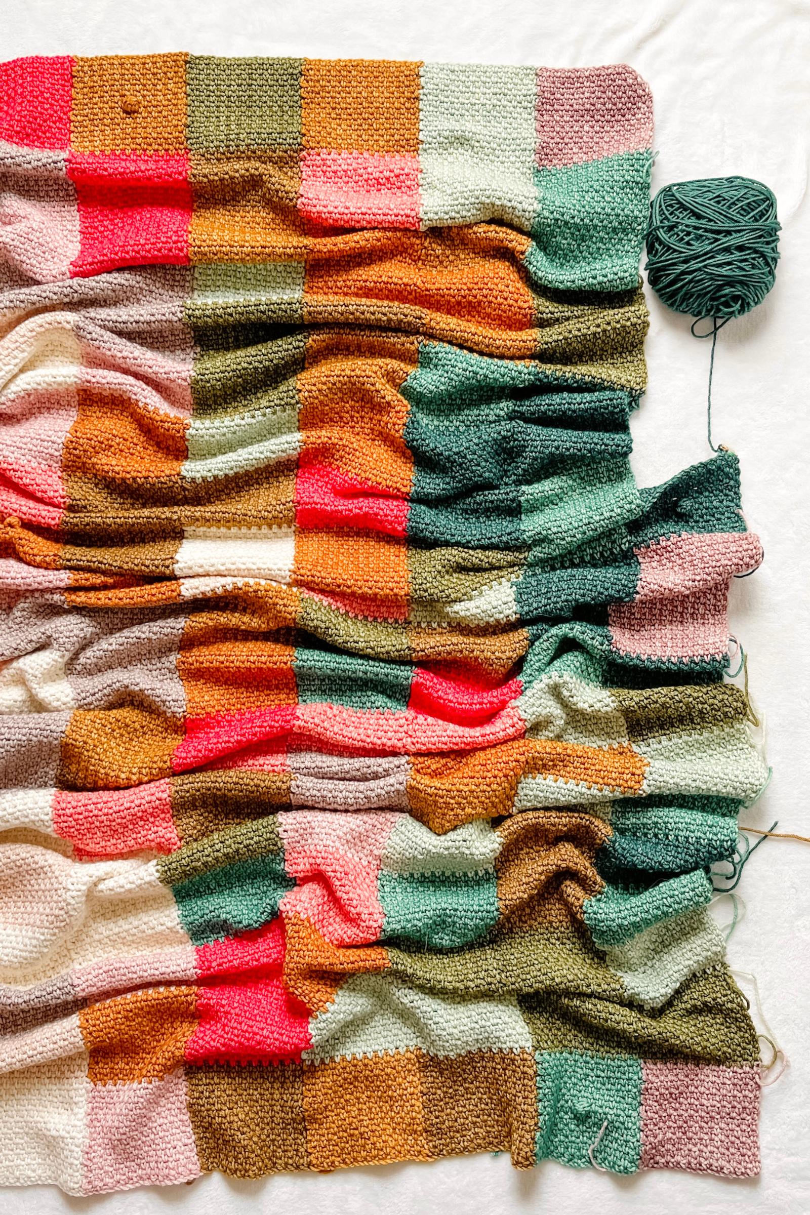 Linen Pixel Temperature Blanket Free Crochet Linen Stitch Afghan Pattern TL Yarn Crafts