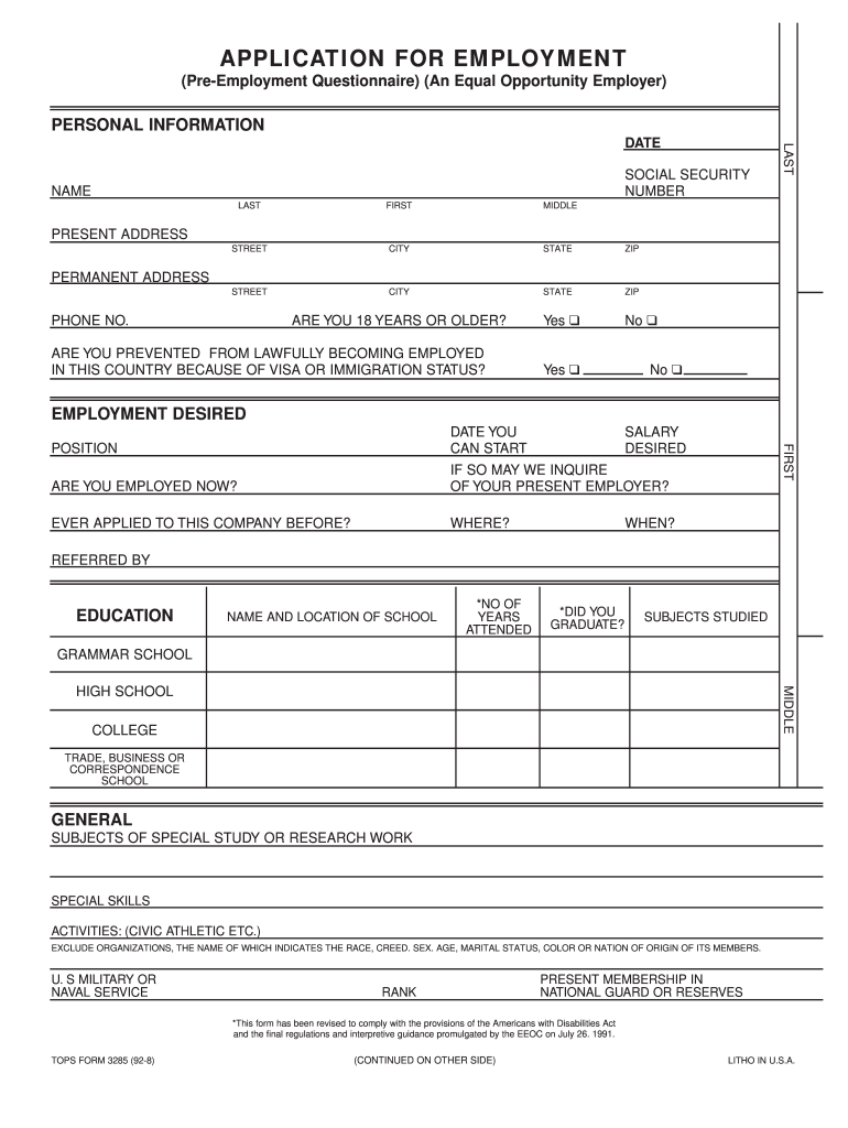 free printable application for employment template free printable application for employment template