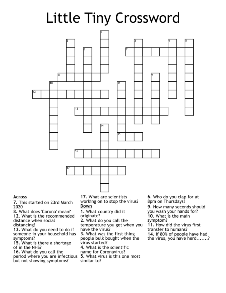 Little Tiny Crossword WordMint