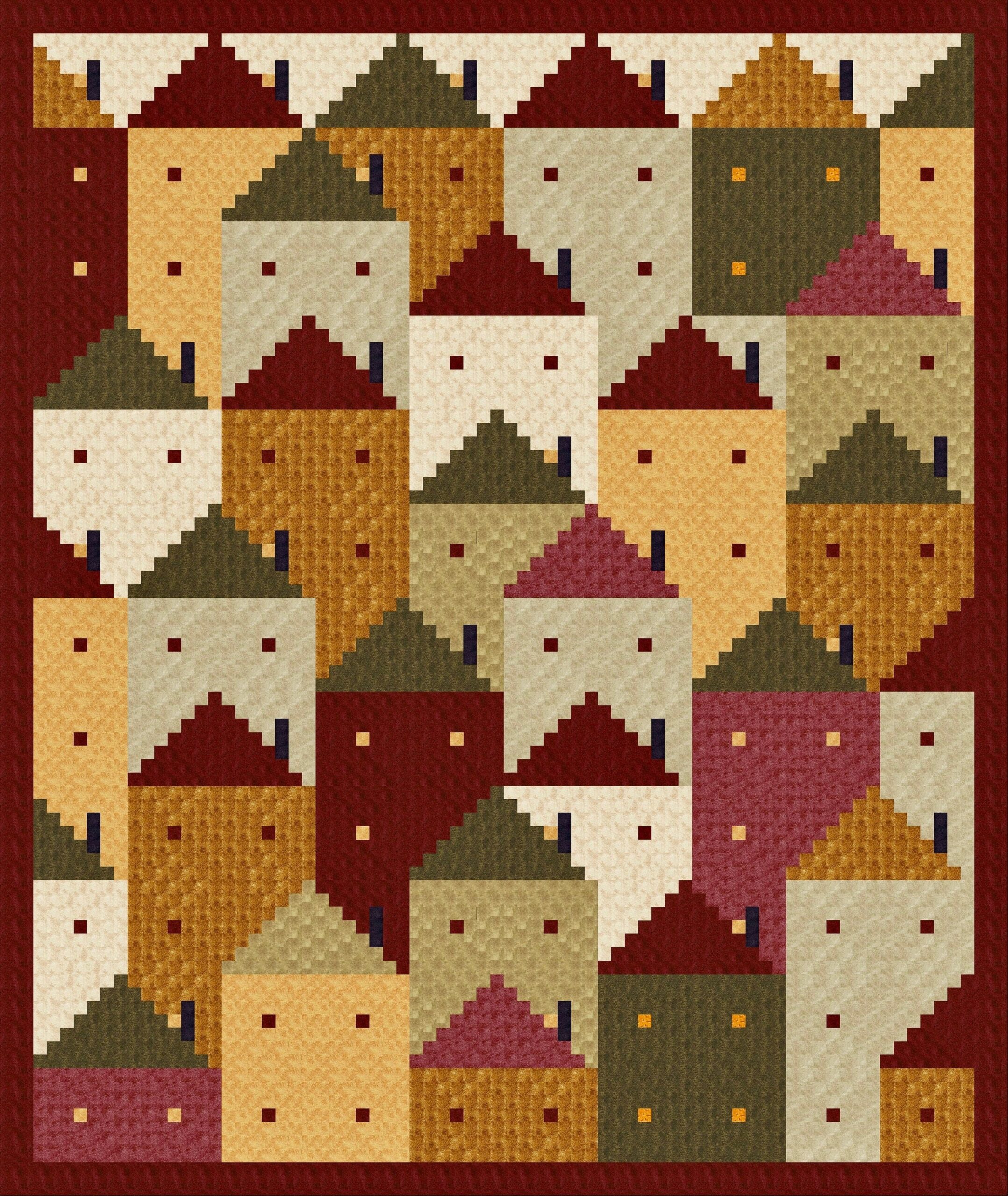 Log Cabin Houses Quilt Pattern Twin Size 75 X 89 Etsy Log Cabin Houses Quilt Pattern Twin Size 75 X 89 Etsy