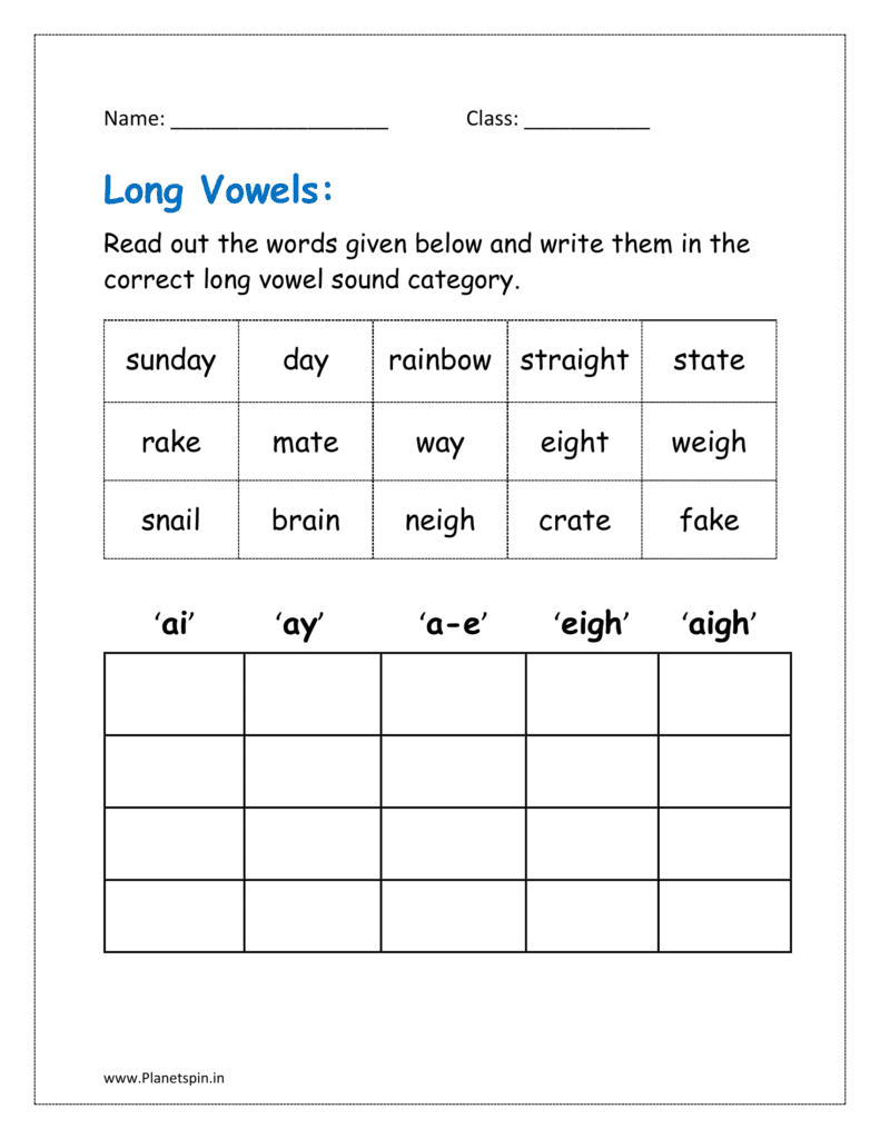Long Vowel Sounds Worksheets Pdf For Kindergarten Planetspin in Long Vowel Sounds Worksheets Pdf For Kindergarten Planetspin in