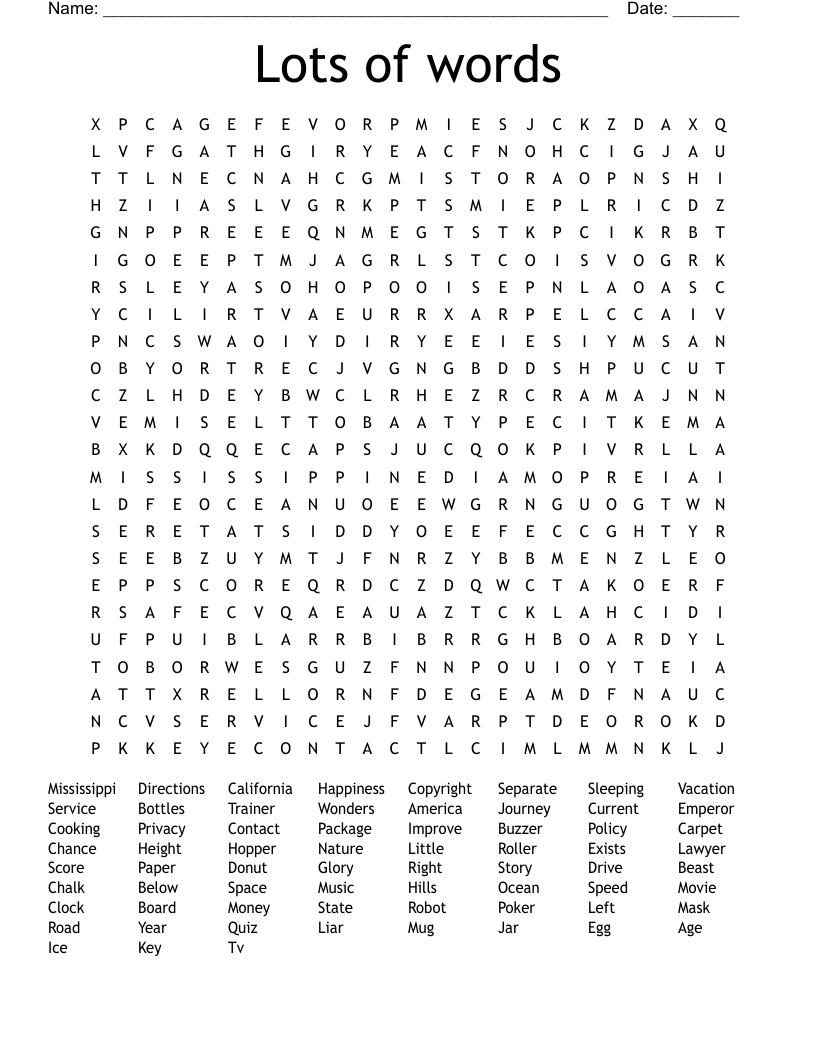 Lots Of Words Word Search WordMint Lots Of Words Word Search WordMint