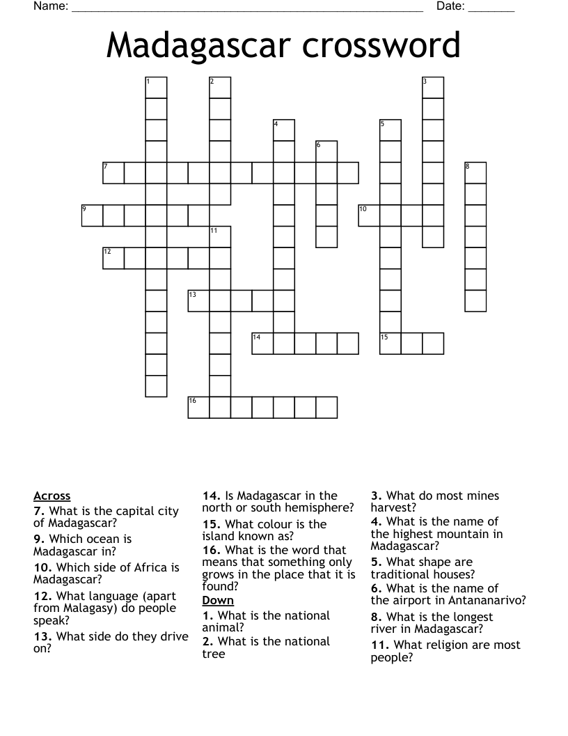 Madagascar Word Search WordMint Madagascar Word Search WordMint