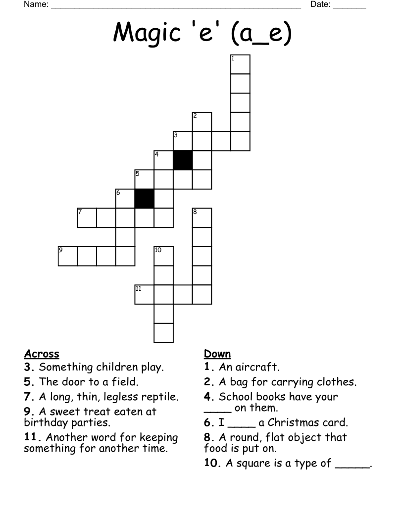 Magic e a e Crossword WordMint