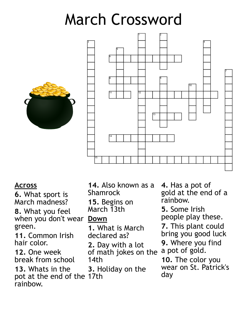 March Crossword WordMint