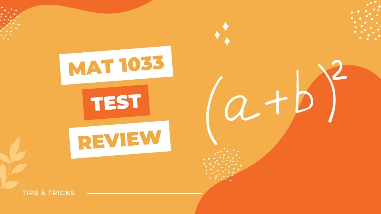 MAT 1033 Test 1 Review Intermediate Algebra YouTube MAT 1033 Test 1 Review Intermediate Algebra YouTube