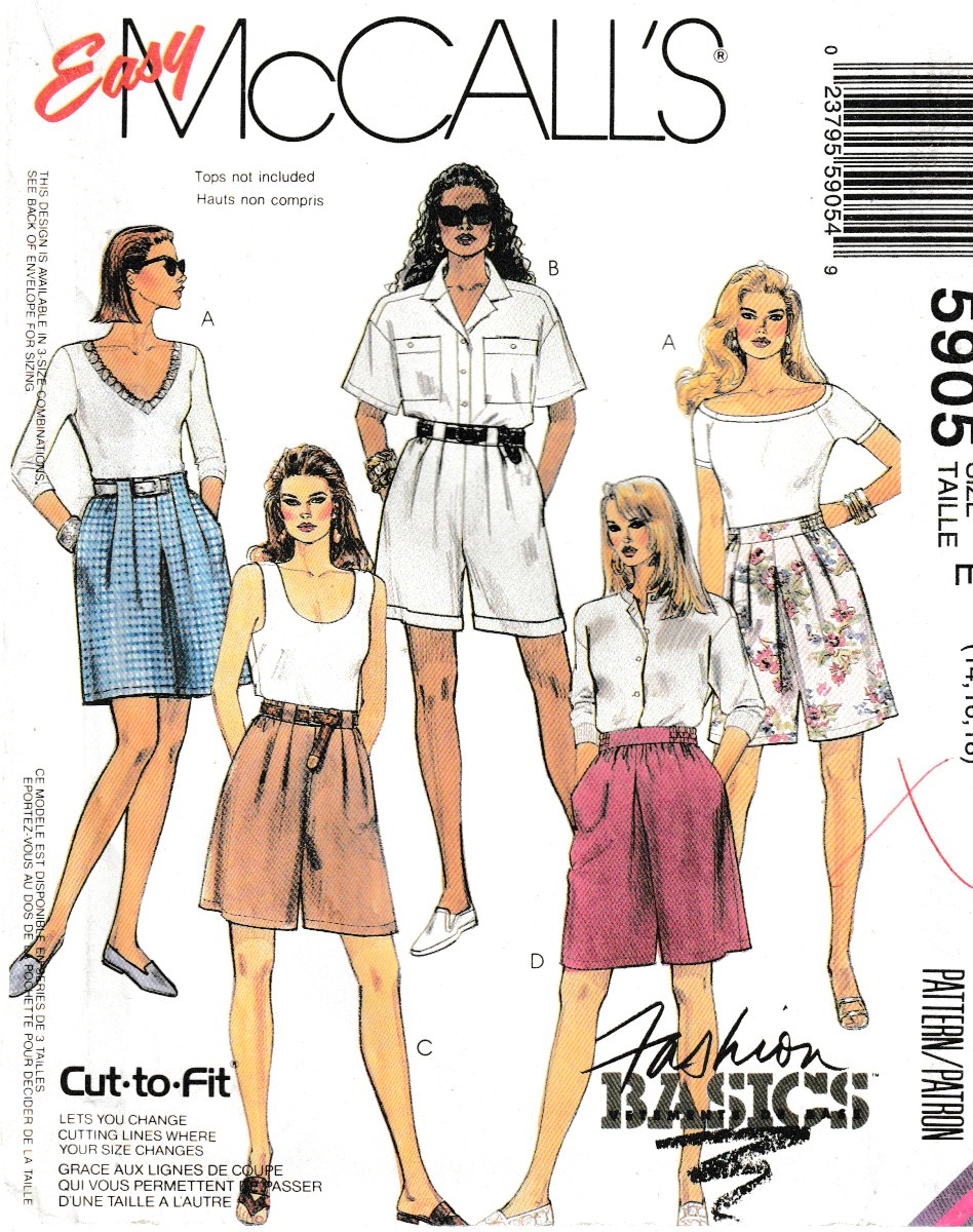 McCall s Sewing Pattern 5905 Misses Shorts Size 14 16 18 FF EBay McCall s Sewing Pattern 5905 Misses Shorts Size 14 16 18 FF EBay